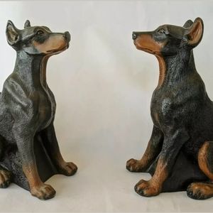 2 DOBERMAN PINSCHER Dog Candles Unique Vintage